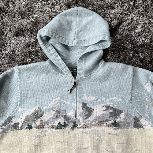 Lauren Ralph Lauren Polo AOP Knit Wool Sweater Womens 2XL 1/4 Zip Winter Sled - Picture 6 of 24