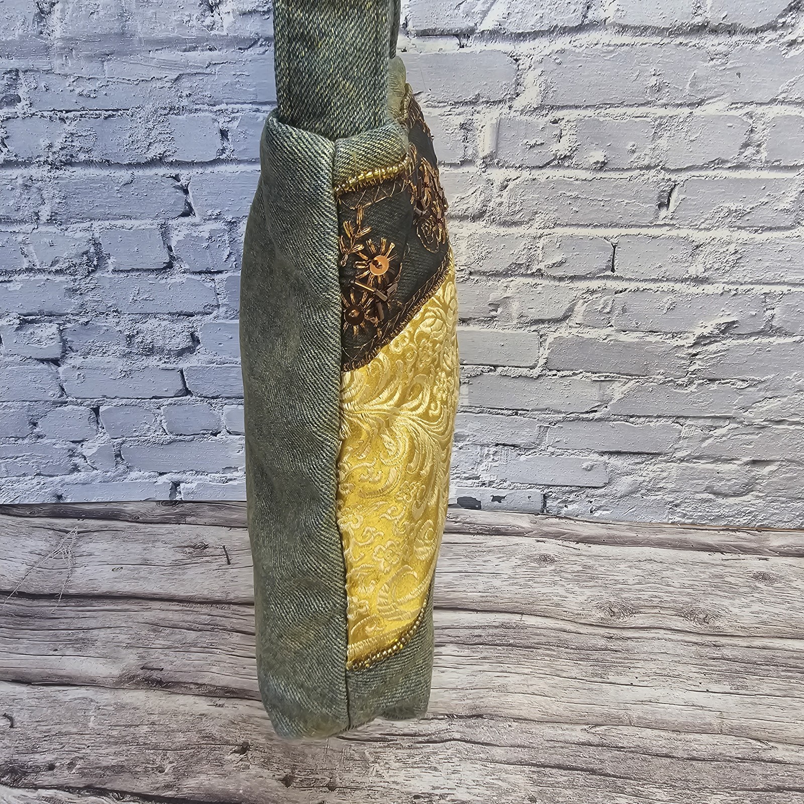 Lily Black Beaded Patchwork Purse - image 8