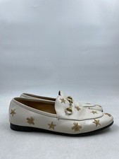 Gucci Jordaan White Leather Embroidered Bees ...