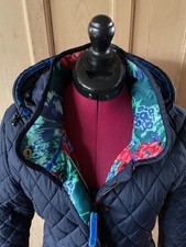 Lovely Ladies Dickins & Jones Navy quilted jacket with detachable hood uk 10
