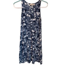 Athleta Santorini Blue Tie Dye Sleeveless Modal Mini Dress Womens Size Small