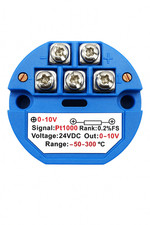 PT 1000 RTD Temperatur Transmitter Modul 4–20mA 0–10V −50~300°C DC24V Sensor