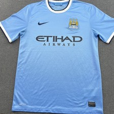Manchester City 2013 2013 Home Football Jersey Mens Medium Blue Nike
