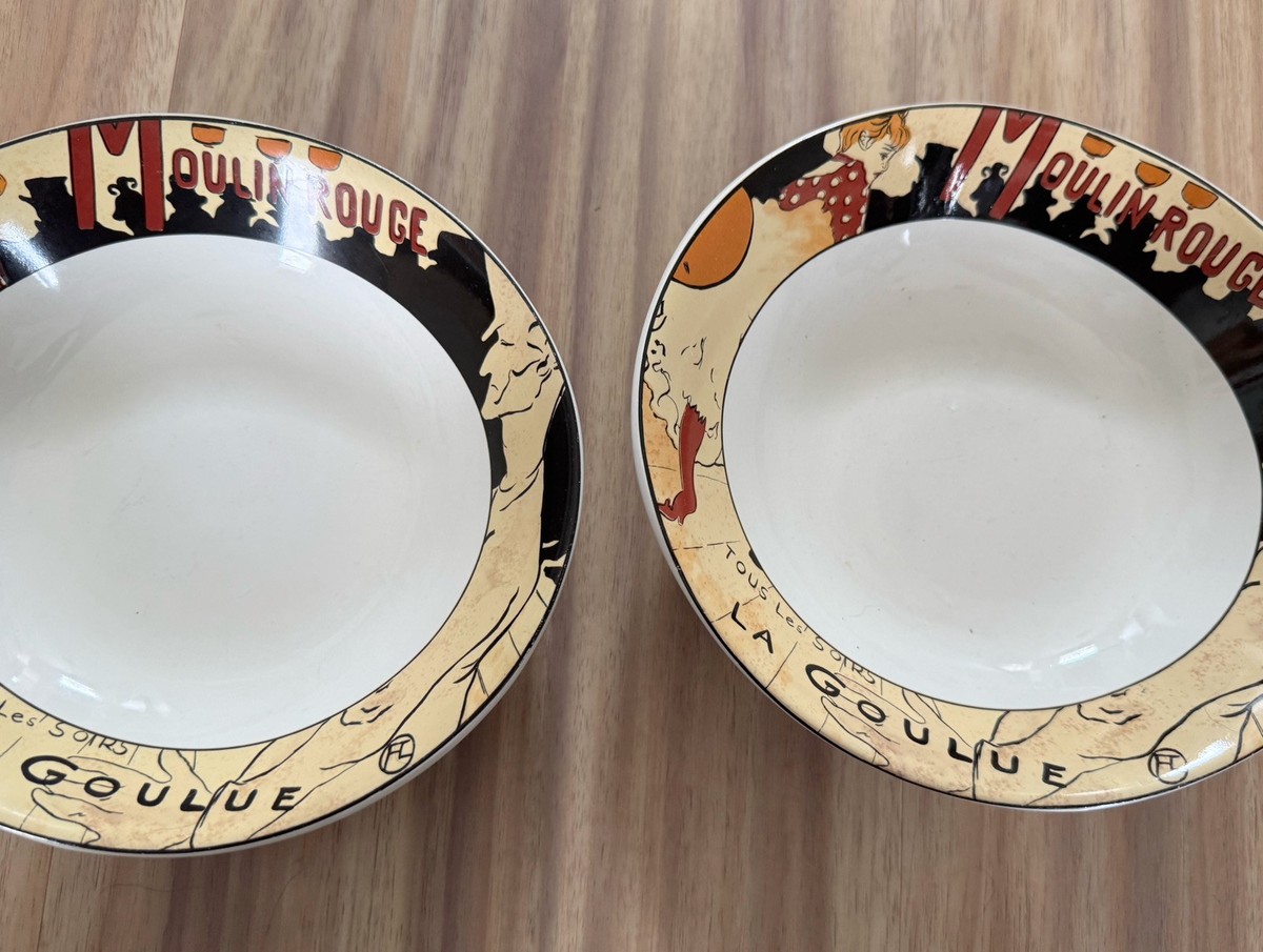 Pair Sango 95 Cabaret Oval Serving Bowl Moulin Rouge La Goulue Tous