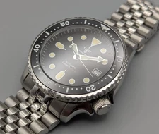 20ATM Tandorio 41mm Sapphire Glass Black Dial NH35A Auto Men Watch Date Luminous