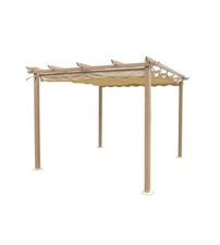 GAZEBO PERGOLA DA ESTERNO EUROGARDEN "DAIANA" IN ACCIAIO EFFETTO LEGNO 3X3 M