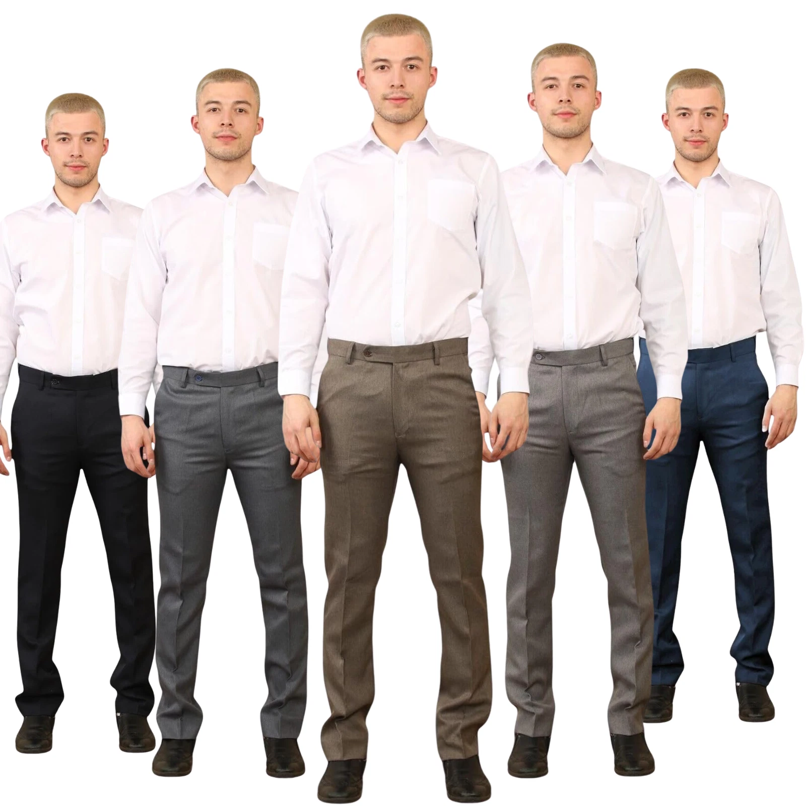 Mens Pants Formal Trousers Hidden Elastic Waist Smart Work Office Straight Leg
Opens in a new window