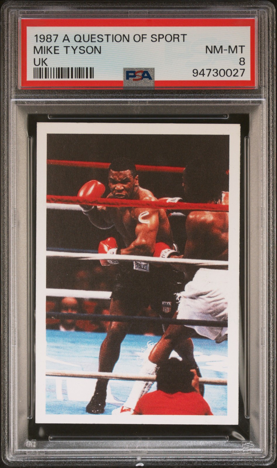 1987 A QUESTION OF SPORT UK MIKE TYSON PSA 8