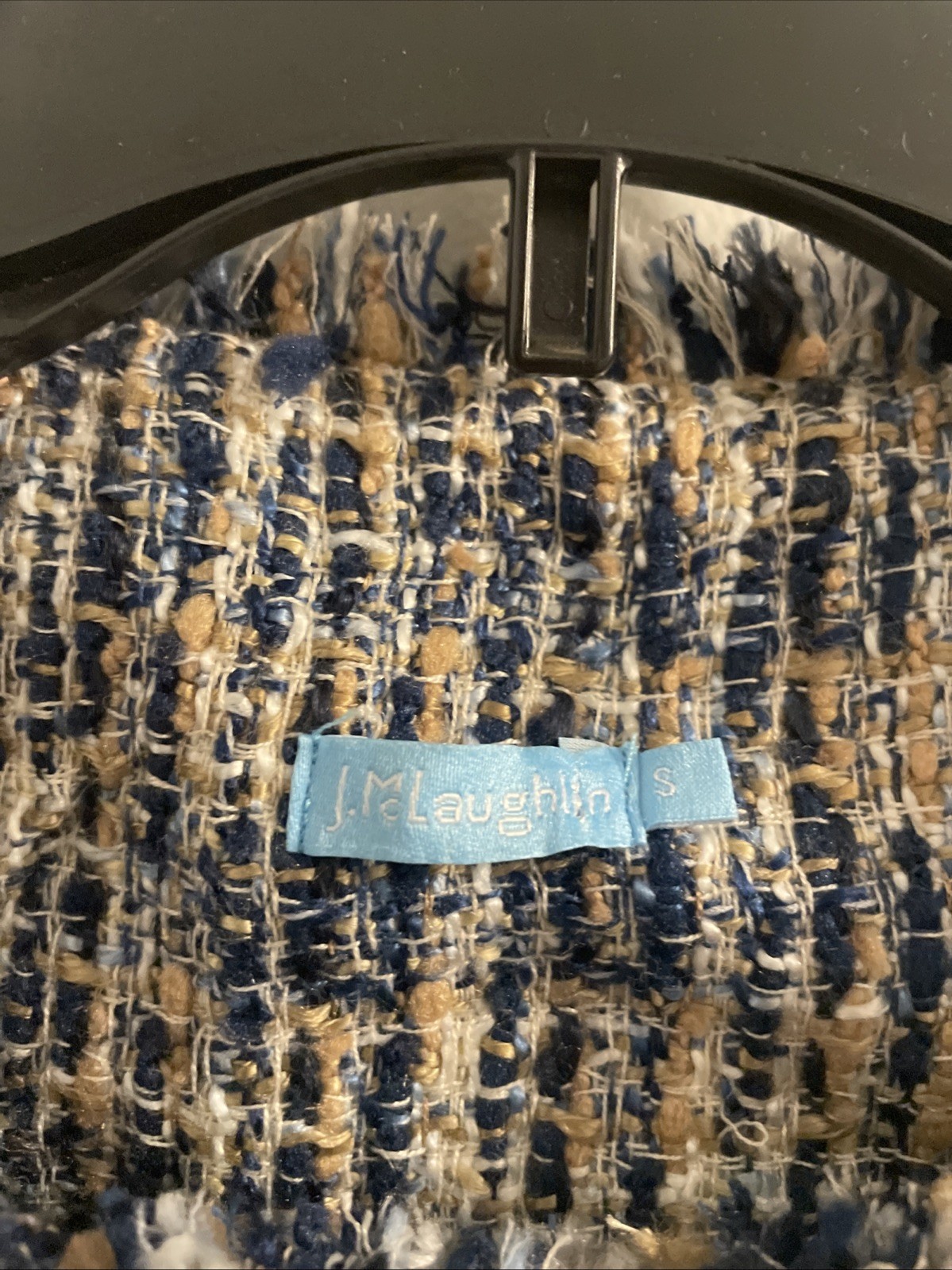 J McLaughlin Small Boucle Walker Jacket Blue Tan … - image 2