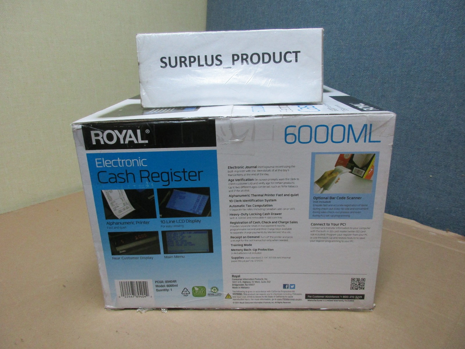 ROYAL 6000ML ELECTRIC CASH REGISTER, BLACK-NEW IN BOX