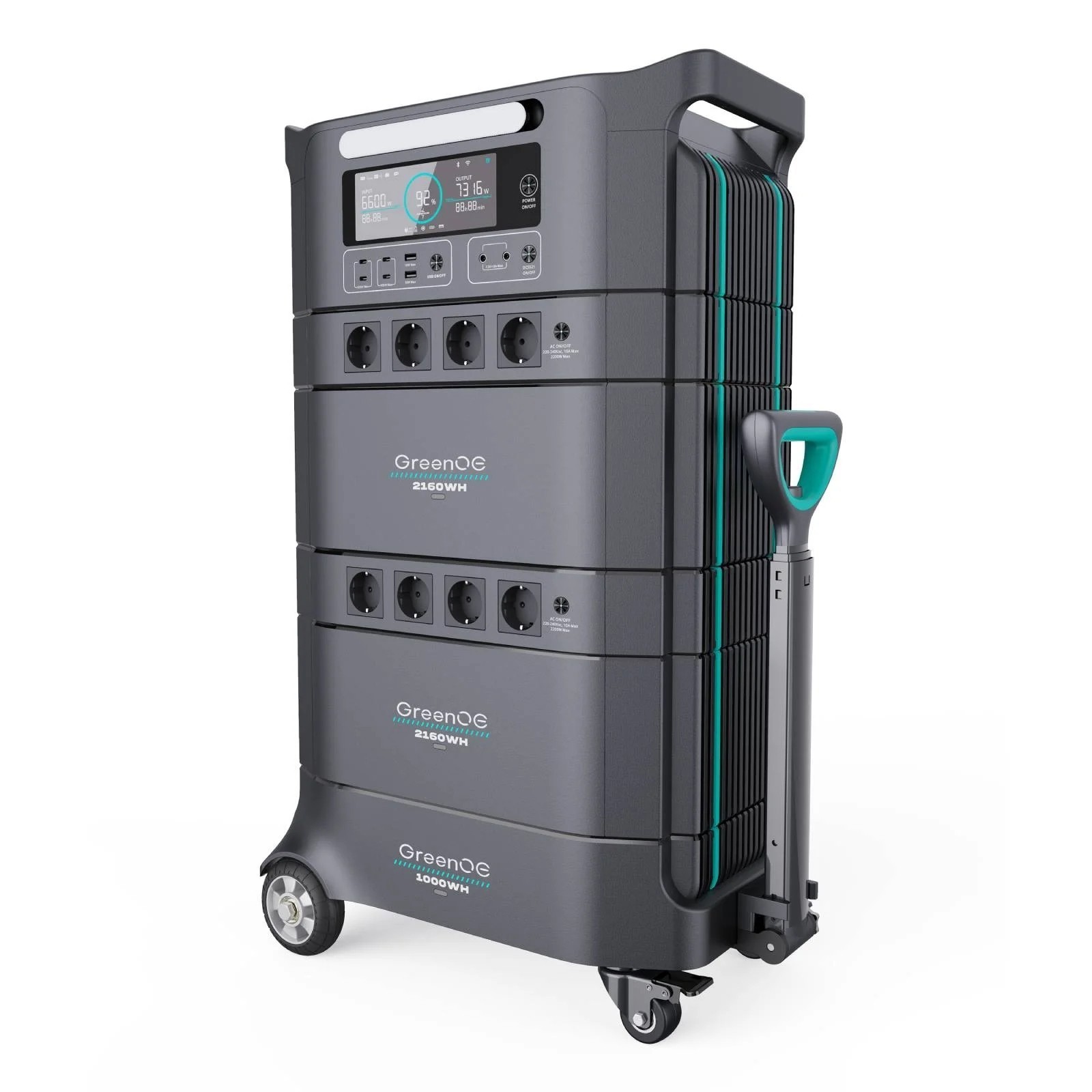 GreenOE Portable Power Station 6600W 6394Wh LFP Battery Solar Powered Generator