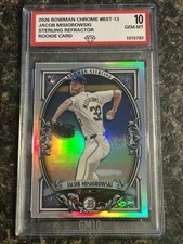 Graded 10 Jacob Misiorowski 2026 Bowman Chrome Sterling Rookie Card Milwaukee RC