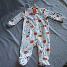 Carter's Just One You Halloween Pumpkin Footie Pajama w/ 2 Way Zipper 6 Months