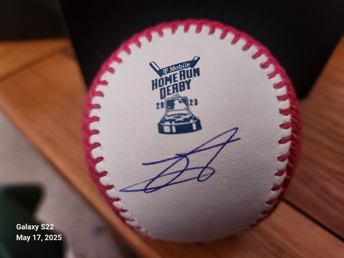 Julio Rodriguez Signed 2023 Home Run Derby Moneyball Baseball COA Fanatics