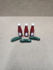  Classic Vintage Heinz KETCHUP & Pickles Celluloid Pinback Pins Lot