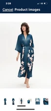 BABEYOND Kimono Robe Cover up with Box Long Floral Satin Sleepwear Silky Bathrob