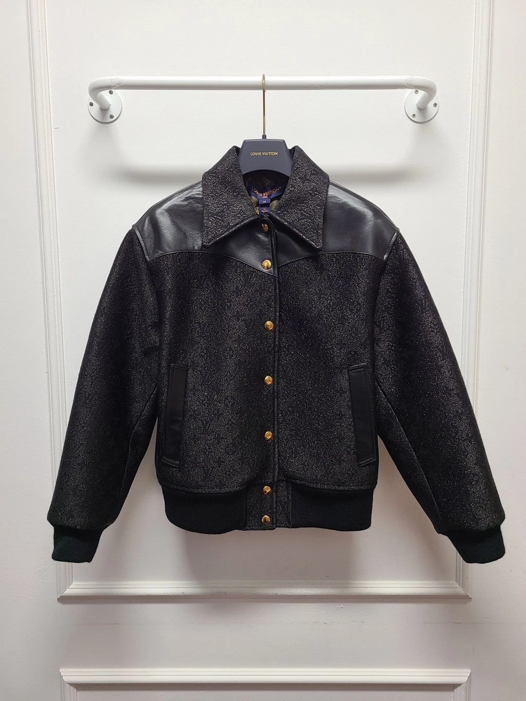 LOUIS VUITTON（LV） Louis Vuitton Giacca Bomber Monogram Nero Glitterato 34 119866923