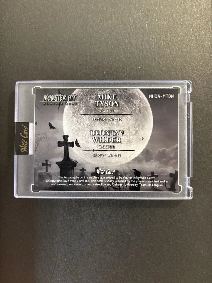 Mike Tyson & Deontay Wilder Wild Card Monster Hit Monster Hunt 1/1 Doble Automático Foto 2 de 2