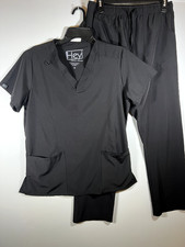 Hey Medical Uniforms Black Womans Scrubs Size Medium Set