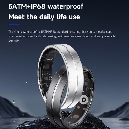 Smart Ring Fitness Tracker Heart Rate SPO2/BP Sleep Monitoring IP68 Waterproof - Picture 13 of 34