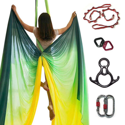 Dasking Aerial Silks Starter Kit - Durable 11Yards Of Aerial Yoga Hammock