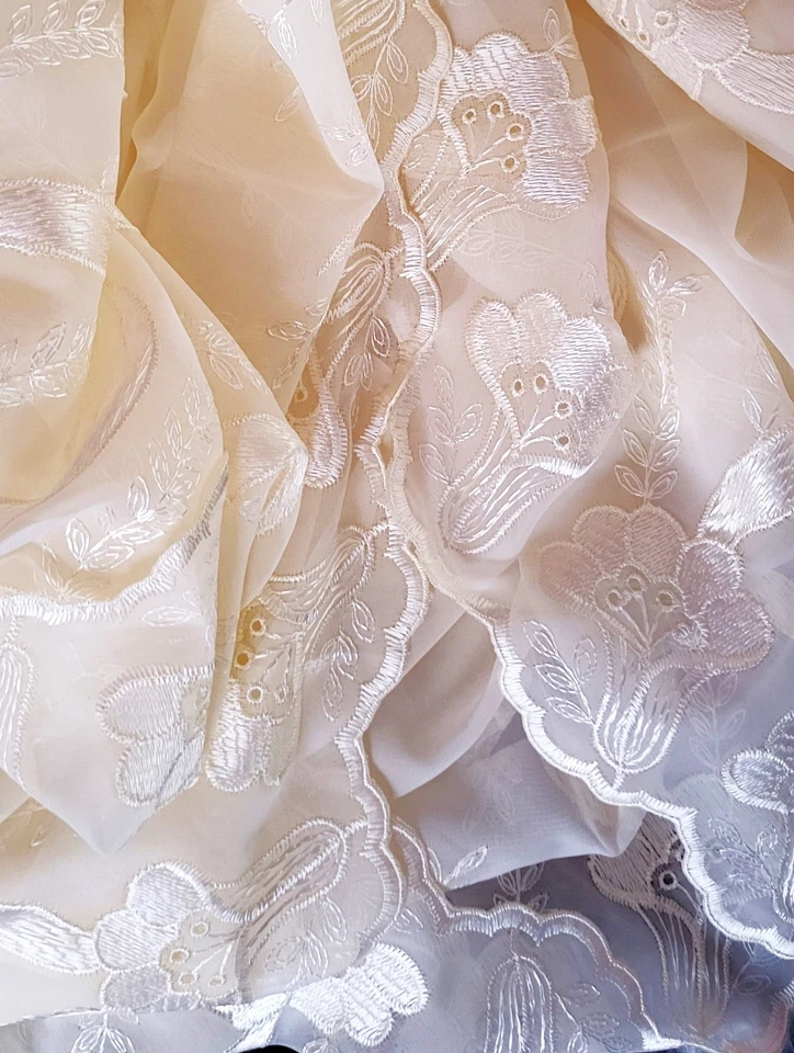 INNA Transparente TELA BLANCA ITALIANA Restos W 20,5 "x 14 yd.11" Foto 2 de 4