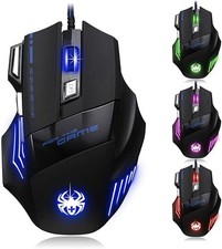 Zelotes T-80 - Gaming Mouse - Wired Black n Blue - Lights Up 4 Colors