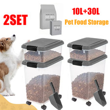 Airtight Pet Food Container Dog Cat Food Storage Bin Treat Box with Scoop