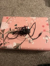 DANFI AUDIO Pink Floral Suitcase Record Player Turntable USB Headphone Jack
