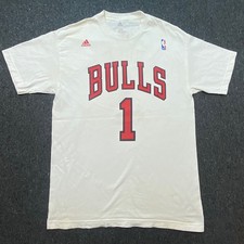 Adidas Chicago Bulls T Shirt Large Mens White Sportswear Derrick Rose 1 NBA
