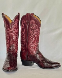 Mezlan Rochelle Eel Skin Boots Men\'s Size 10 Burgundy Side Zip Dress Pointed Toe eel boots products for sale | eBay main image 4