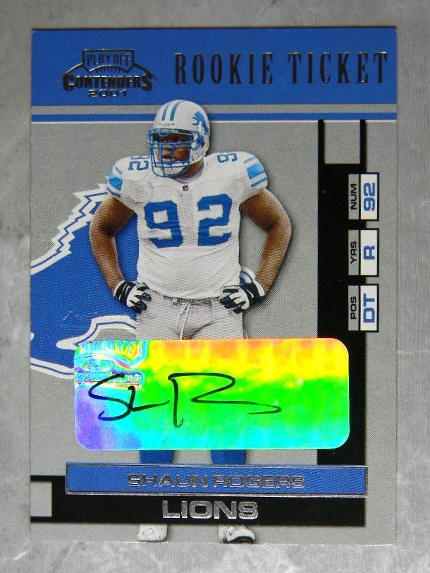 Shaun Rogers Playoff Contenders #176 Autograph-Hawaii 2002