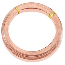 Flat Copper Wire, 2 Rolls 32Gauge/0.2x8mm 6m/19.69ft Flat Craft Wire, Copper