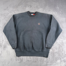 Vintage 90s Tommy Hilfiger Sweatshirt Mens XL Fade Black Pullover Crewneck