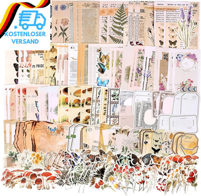 Draupnir 200 Stück Vintage Scrapbooking Papier Washi Sticker Aesthetic Set Aufkl