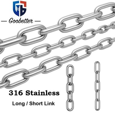 A4 Stainless Steel Long Short Link Chain (1.5MM - 24MM Marine Anchor Grade 316)