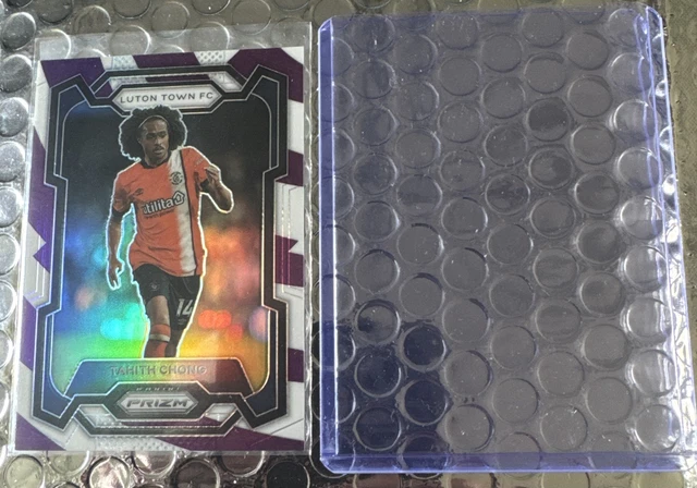 Tahith Chong - Numbered 02/92 Luton Town FC Panini Prizm Purple White Stripes