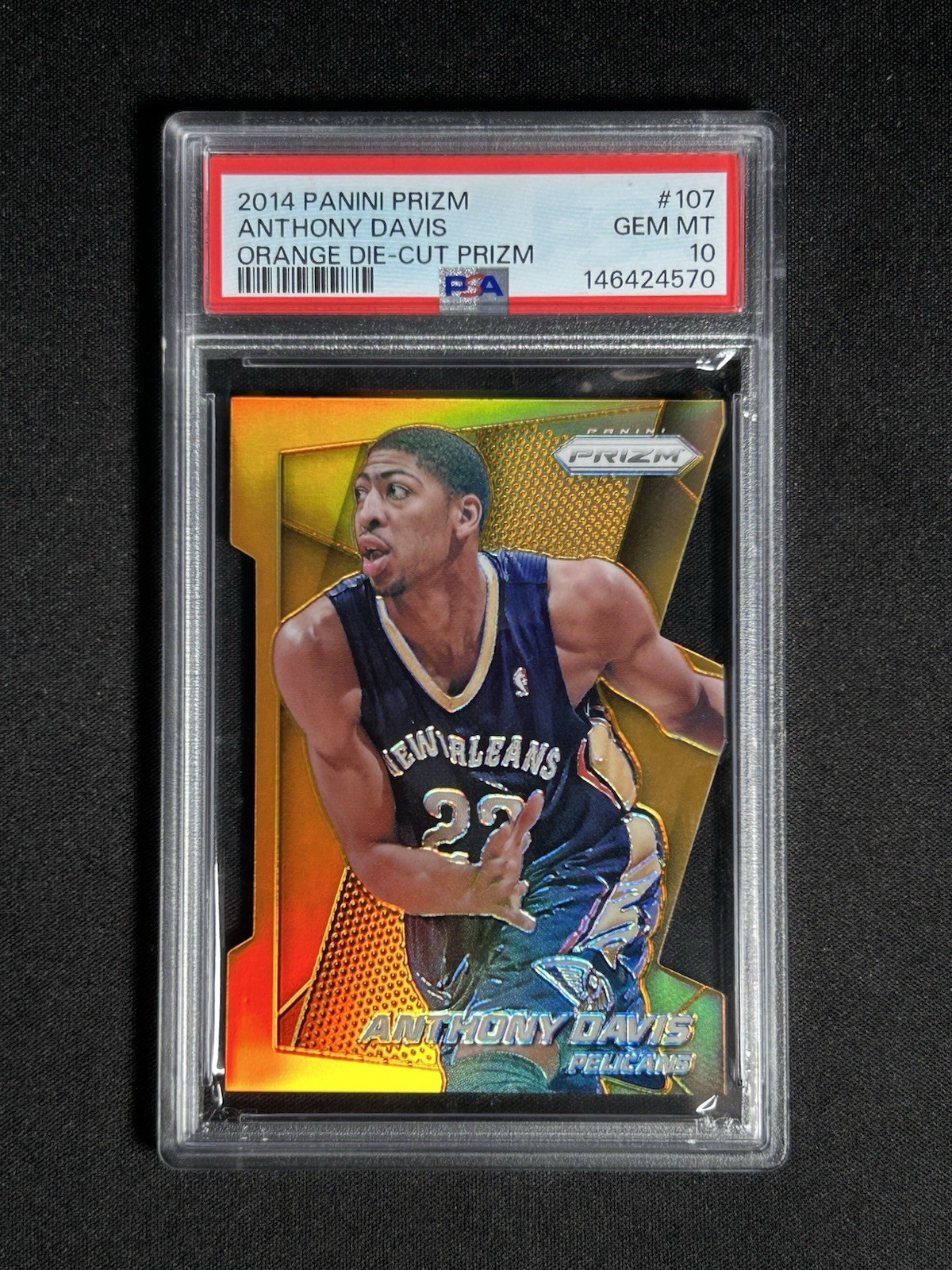 2014 Panini Prizm Anthony Davis Orange Die-Cut Prizm #'d/139 - PSA 10