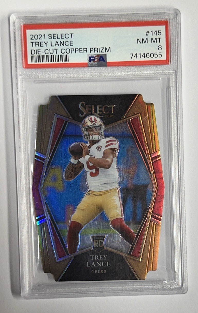 2021 Panini Select Copper Diecut Trey Lance Rookie 140/199 #145 PSA NM-MT 8