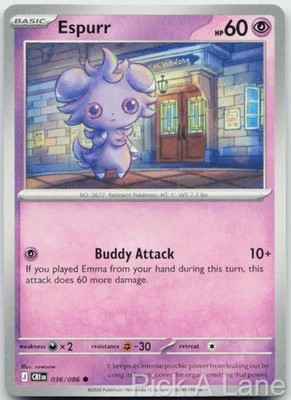Espurr 036/086 Common Chaos Rising Pokemon Near Mint