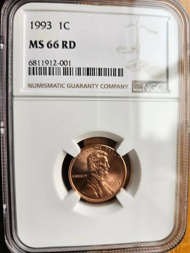 1993 LINCOLN CENT PENNY NGC MS66 RD