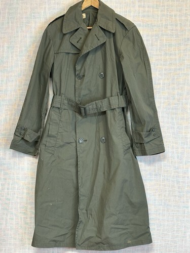 VTG Military Raincoat Quarpel Army Green 274 Trench Coat USA Sz MENS 36L - Picture 2 of 12