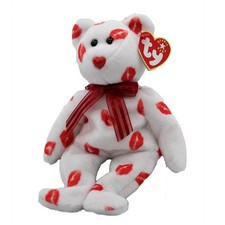 Ty Beanie Baby Smooch - MWMT Bear Kisses 2000 Valentines