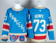 Men's Matt Rempe 73 Rangers Blue Centennial 2026 MEN ALL Embroidered Sizes