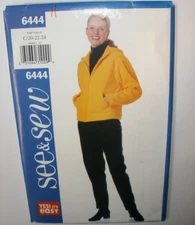 See & Sew Sewing Pattern 6444 Misses Fleece Hoodie Jacket Pants Sz 20-24 Uncut