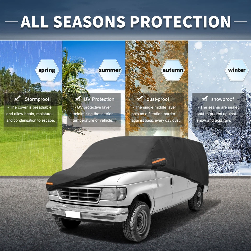 Capa de carro com zíper de porta lateral esquerda 210D-PU para Ford E-Series - Imagem 2 de 4