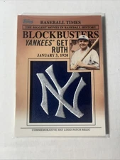 Babe Ruth 2012 Topps Update Blockbusters Yankees Hat Logo Patch #BP-15