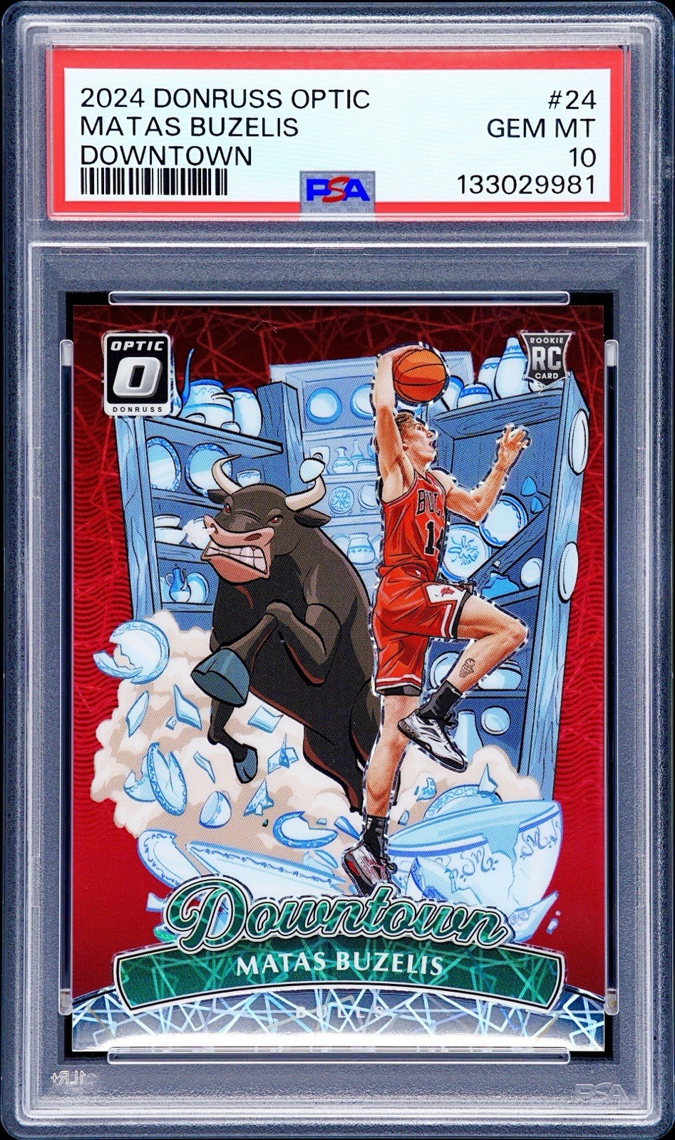 2024 Matas Buzelis Donruss Optic Downtown Prizm Lazer Rookie Vertical PSA 10 #24