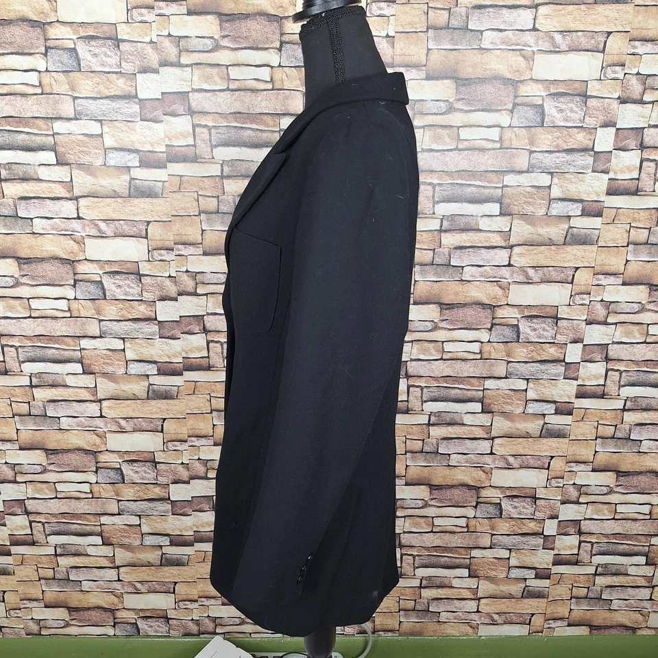 Chaqueta Blazer Gianni Mujer 8 Lana Negra De Colección Hecha en EE. UU. Foto 4 de 4