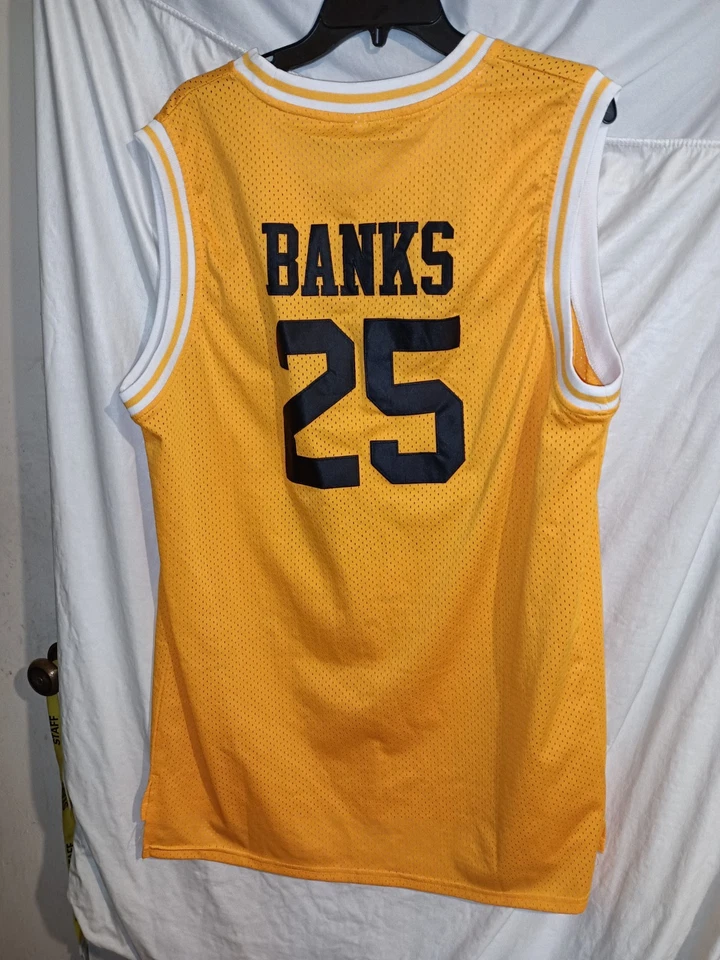 Carlton Banks Fresh Prince Bel-Air Academy 篮球球衣黄色 XL 码 — 第 4/4 张图片